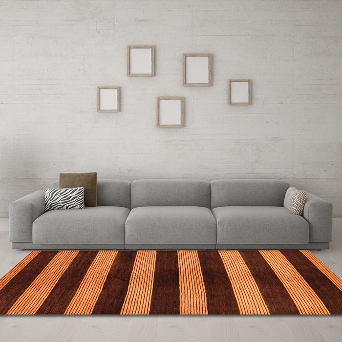 Machine Washable Oriental Orange Modern Area Rugs in a Living Room, wshabs271org