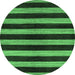 Round Machine Washable Oriental Emerald Green Modern Area Rugs, wshabs271emgrn