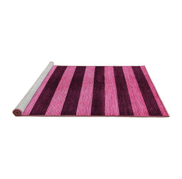 Sideview of Machine Washable Oriental Pink Modern Rug, wshabs271pnk