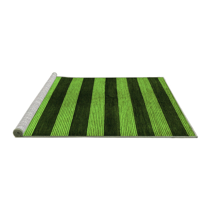 Sideview of Machine Washable Oriental Green Modern Area Rugs, wshabs271grn