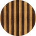 Round Oriental Brown Modern Rug, abs271brn