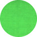 Round Oriental Green Modern Rug, abs2720grn