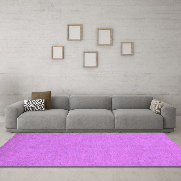 Machine Washable Oriental Purple Modern Area Rugs in a Living Room, wshabs2720pur