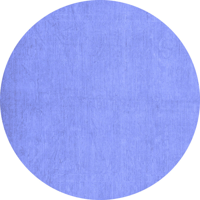 Round Oriental Blue Modern Rug, abs2720blu