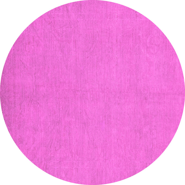 Round Machine Washable Oriental Pink Modern Rug, wshabs2720pnk