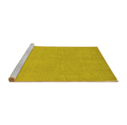 Sideview of Machine Washable Oriental Yellow Modern Rug, wshabs2720yw