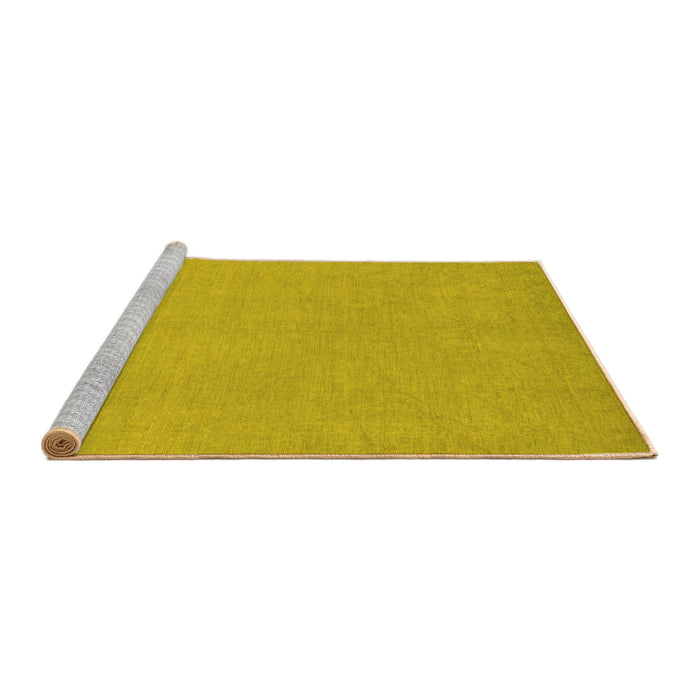 Sideview of Machine Washable Oriental Yellow Modern Rug, wshabs2720yw