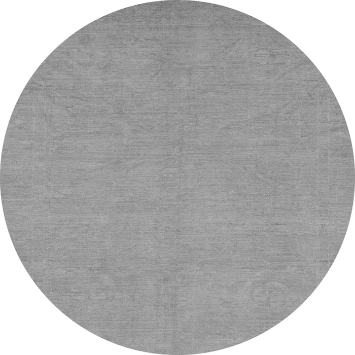 Round Machine Washable Oriental Gray Modern Rug, wshabs2720gry