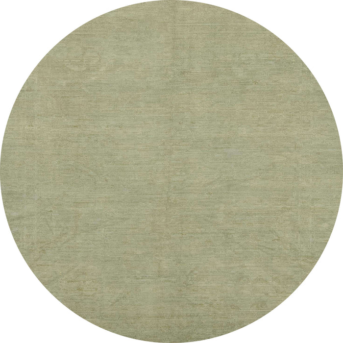 Round Abstract Olive Green Oriental Rug, abs2720