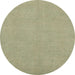 Round Abstract Olive Green Oriental Rug, abs2720