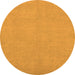 Round Machine Washable Oriental Orange Modern Area Rugs, wshabs2720org