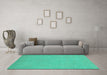 Machine Washable Oriental Turquoise Modern Area Rugs in a Living Room,, wshabs2720turq