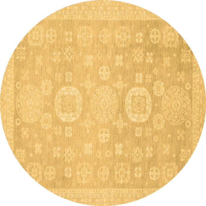Round Machine Washable Oriental Brown Modern Rug, wshabs2721brn