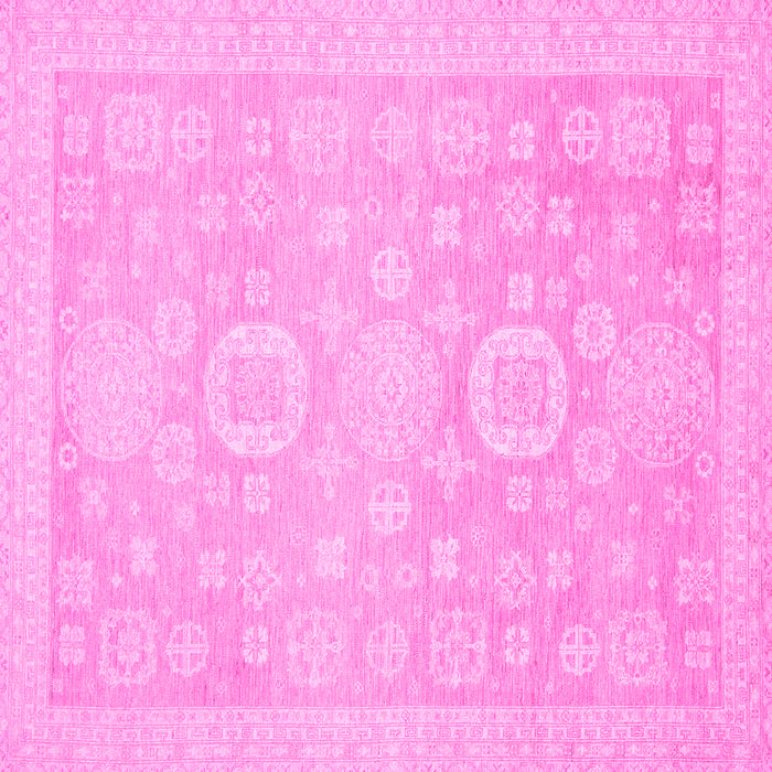 Square Machine Washable Oriental Pink Modern Rug, wshabs2721pnk