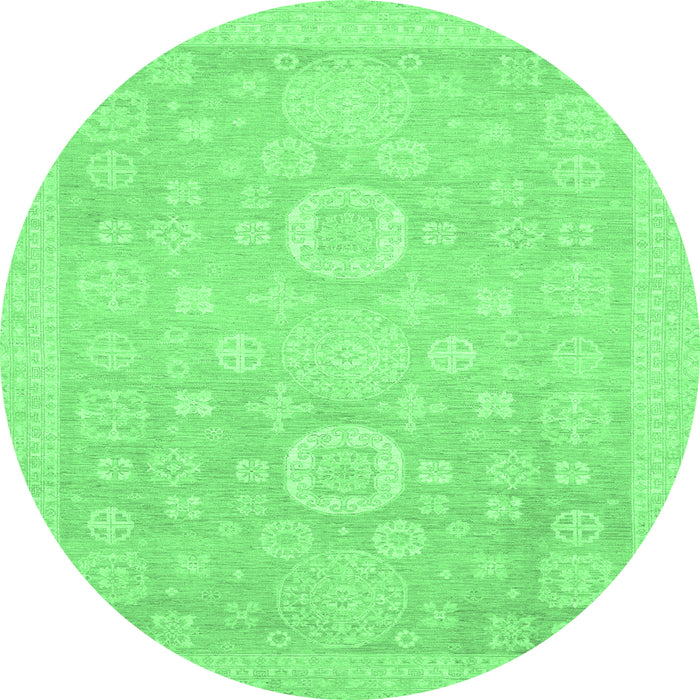 Round Oriental Emerald Green Modern Rug, abs2721emgrn