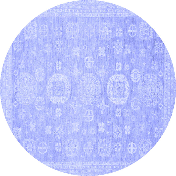 Round Oriental Blue Modern Rug, abs2721blu