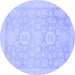 Round Oriental Blue Modern Rug, abs2721blu