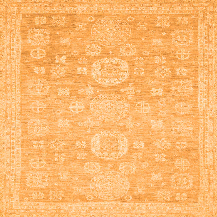 Square Machine Washable Oriental Orange Modern Area Rugs, wshabs2721org