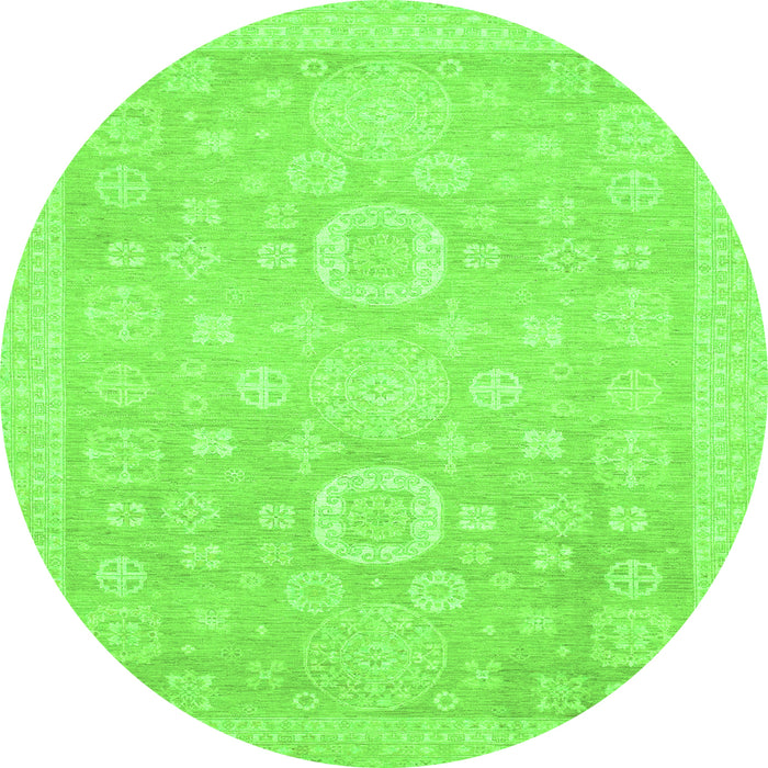 Round Oriental Green Modern Rug, abs2721grn