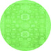 Round Oriental Green Modern Rug, abs2721grn