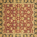 Square Machine Washable Oriental Brown Modern Rug, wshabs2722brn