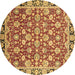 Round Oriental Brown Modern Rug, abs2722brn