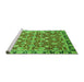 Sideview of Machine Washable Oriental Green Modern Area Rugs, wshabs2722grn