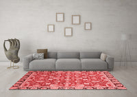 Machine Washable Oriental Red Modern Rug, wshabs2722red