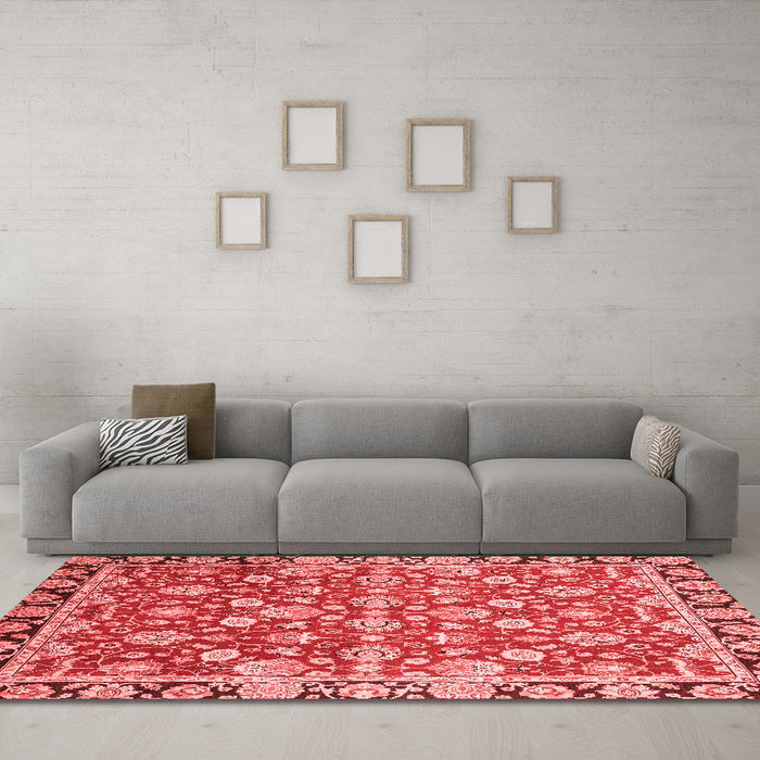 Modern Red Washable Rugs
