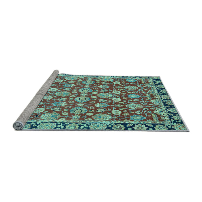 Sideview of Machine Washable Oriental Light Blue Modern Rug, wshabs2722lblu
