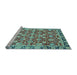 Sideview of Machine Washable Oriental Light Blue Modern Rug, wshabs2722lblu