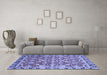 Machine Washable Oriental Blue Modern Rug in a Living Room, wshabs2722blu