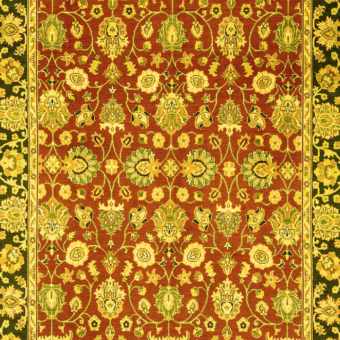 Machine Washable Oriental Yellow Modern Rug, wshabs2722yw