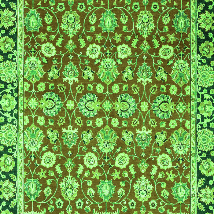 Machine Washable Oriental Green Modern Area Rugs, wshabs2722grn
