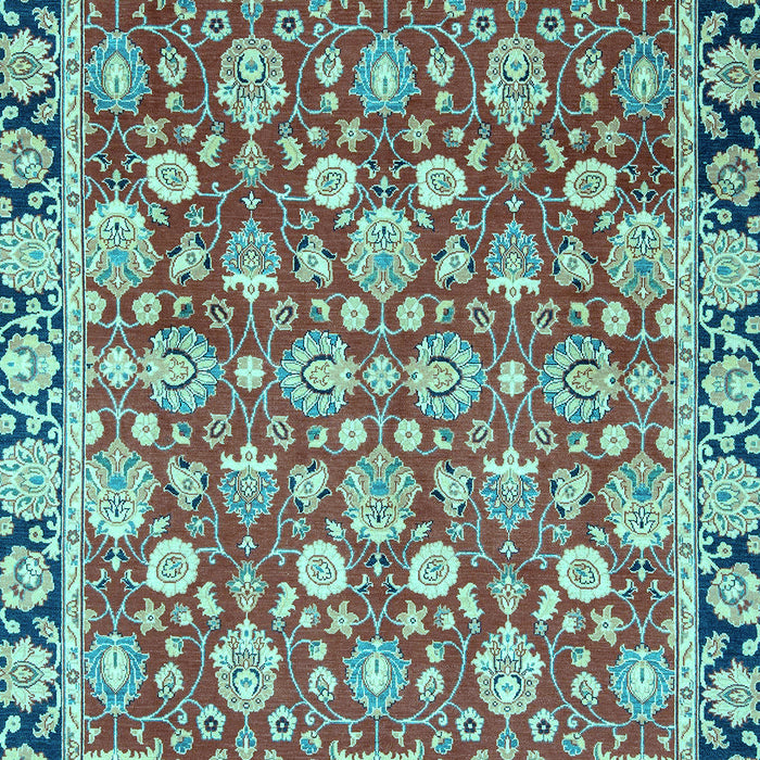 Machine Washable Oriental Light Blue Modern Rug, wshabs2722lblu