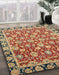 Abstract Fire Brick Red Oriental Rug in Family Room, abs2722