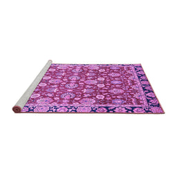 Sideview of Machine Washable Oriental Purple Modern Area Rugs, wshabs2722pur