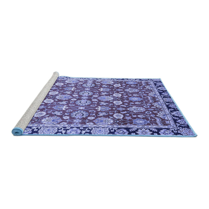 Sideview of Machine Washable Oriental Blue Modern Rug, wshabs2722blu