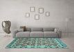 Machine Washable Oriental Light Blue Modern Rug in a Living Room, wshabs2722lblu