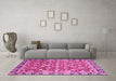 Machine Washable Oriental Pink Modern Rug in a Living Room, wshabs2722pnk