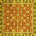 Square Machine Washable Oriental Yellow Modern Rug, wshabs2722yw