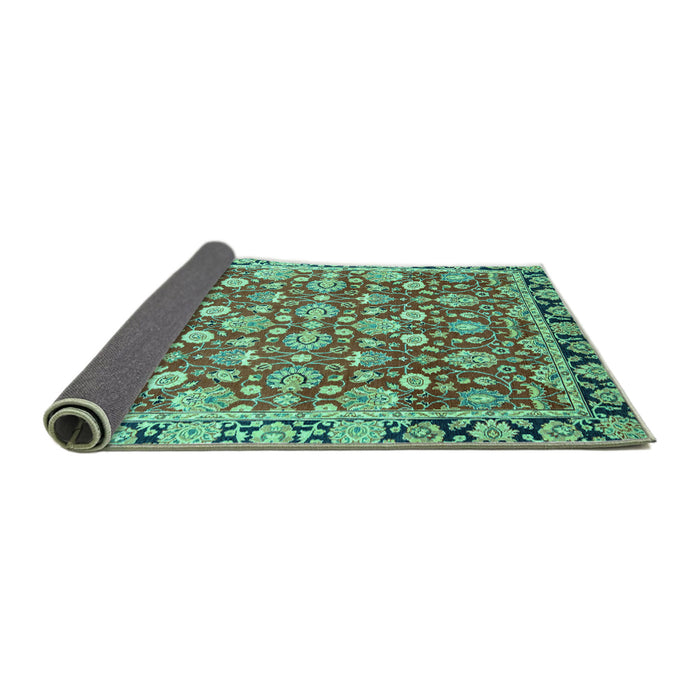 Sideview of Oriental Turquoise Modern Rug, abs2722turq