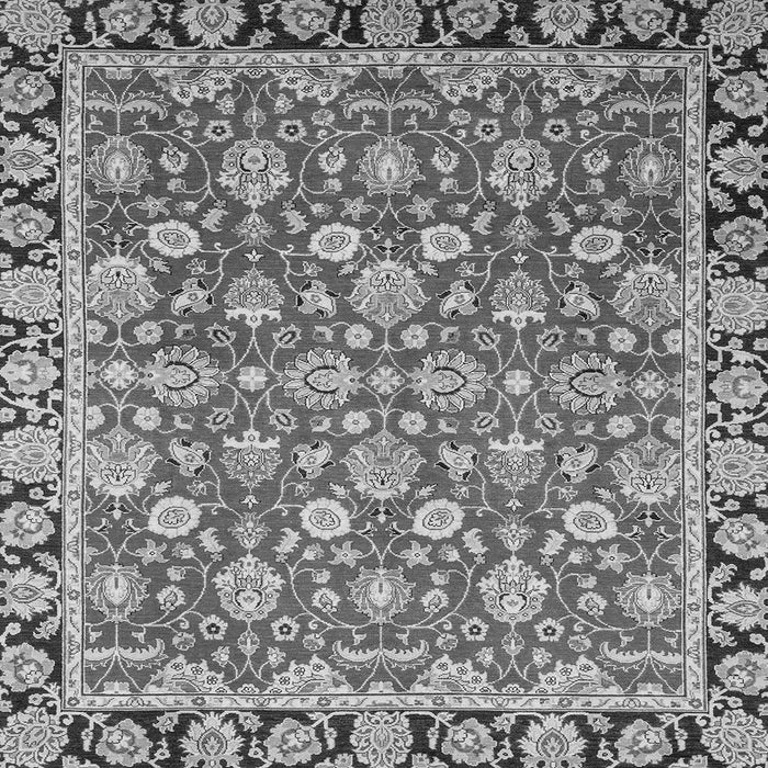 Square Machine Washable Oriental Gray Modern Rug, wshabs2722gry