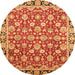 Round Oriental Orange Modern Rug, abs2722org