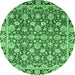 Round Oriental Emerald Green Modern Rug, abs2722emgrn