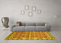 Machine Washable Oriental Yellow Modern Rug, wshabs2722yw