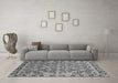 Machine Washable Oriental Gray Modern Rug in a Living Room,, wshabs2722gry