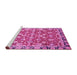 Sideview of Machine Washable Oriental Pink Modern Rug, wshabs2722pnk