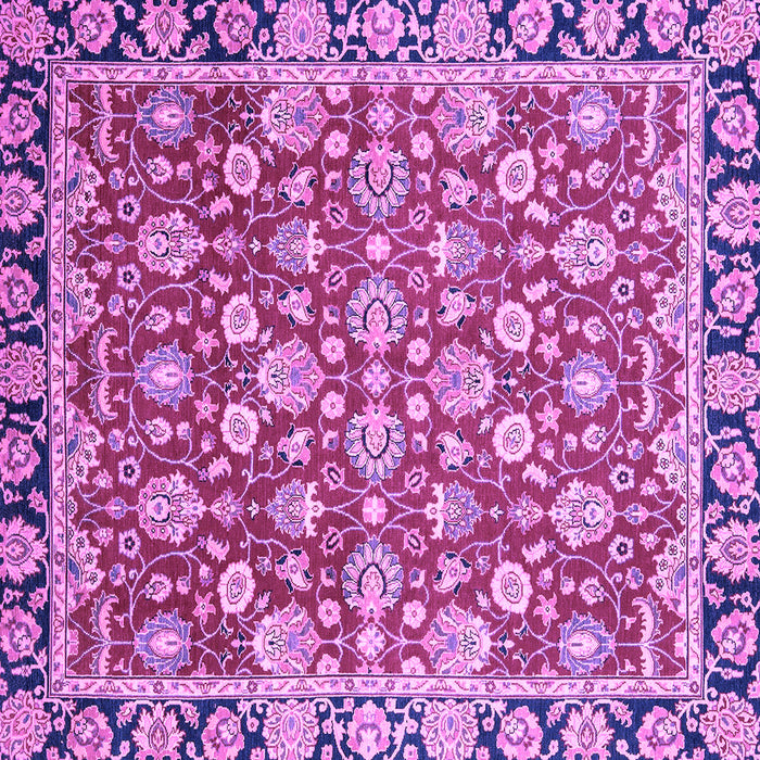 Square Machine Washable Oriental Purple Modern Area Rugs, wshabs2722pur