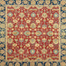 Square Abstract Fire Brick Red Oriental Rug, abs2722